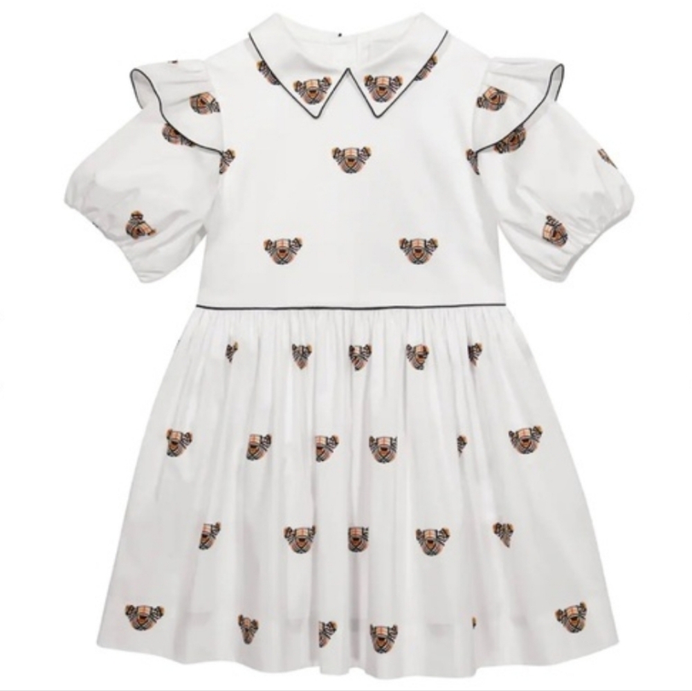 Burberry Girls Dress Size 6 Thomas Bear Pattern Dorothea Stretch Cotton